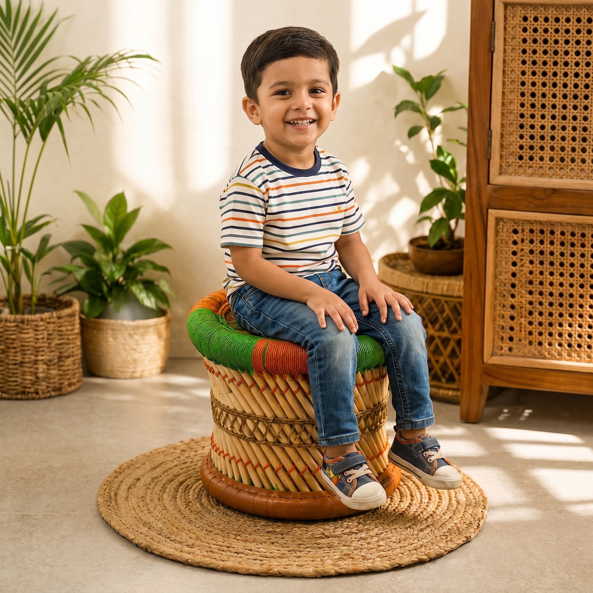 Bamboo Mudha (Stool) - View 2
